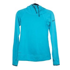 Nike Pro Dri Fit Cowl Neck Light Blue Workout Running Sweater XS